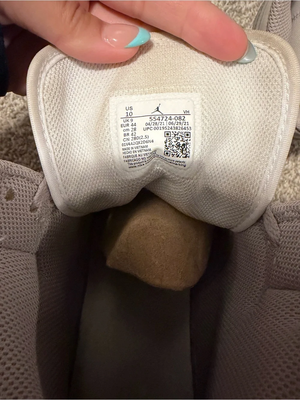 Jordan Mid-Top Sneakers in Light Gray and White